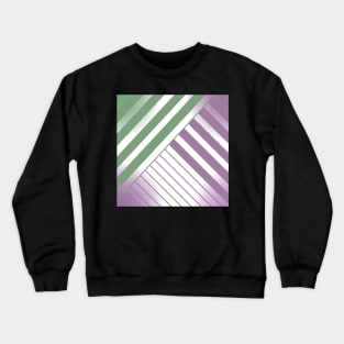 Green, Pink and White Stripes Crewneck Sweatshirt